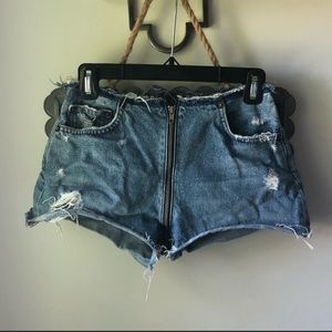Reformation Zipper Jean Shorts